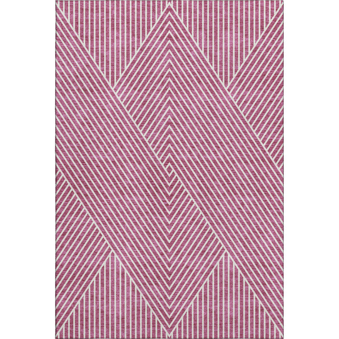 10' X 14' Geometric Washable Area Rug With UV Protection (674640) - Blush / Ivory