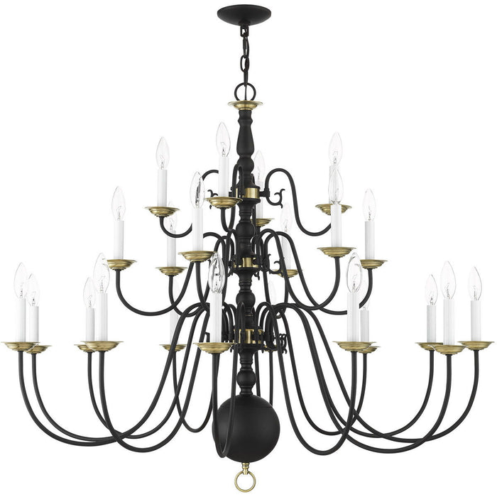 37" Multi Light Dimmable Chandelier With Shades - Black
