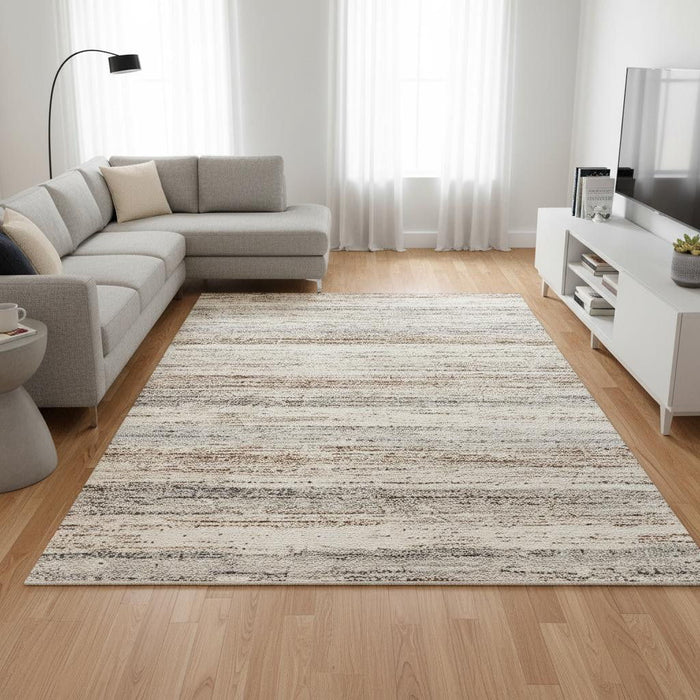 8' X 11' Abstract Area Rug (660034) - White / Orange
