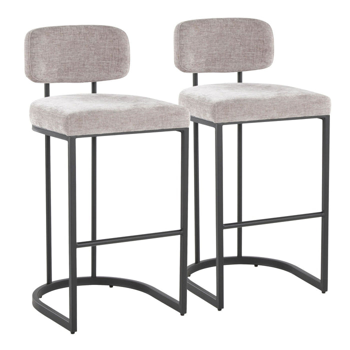 Demi - Fixed-Height Barstool (Set of 2) - Black Metal Base