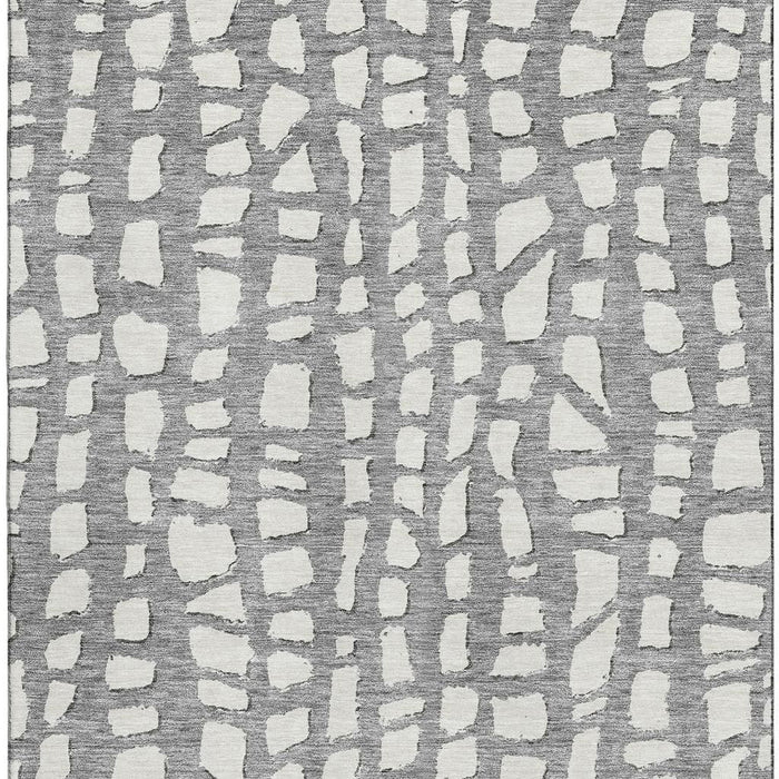10' X 14' Cobblestone Washable Area Rug With UV Protection - Gray And Ivory