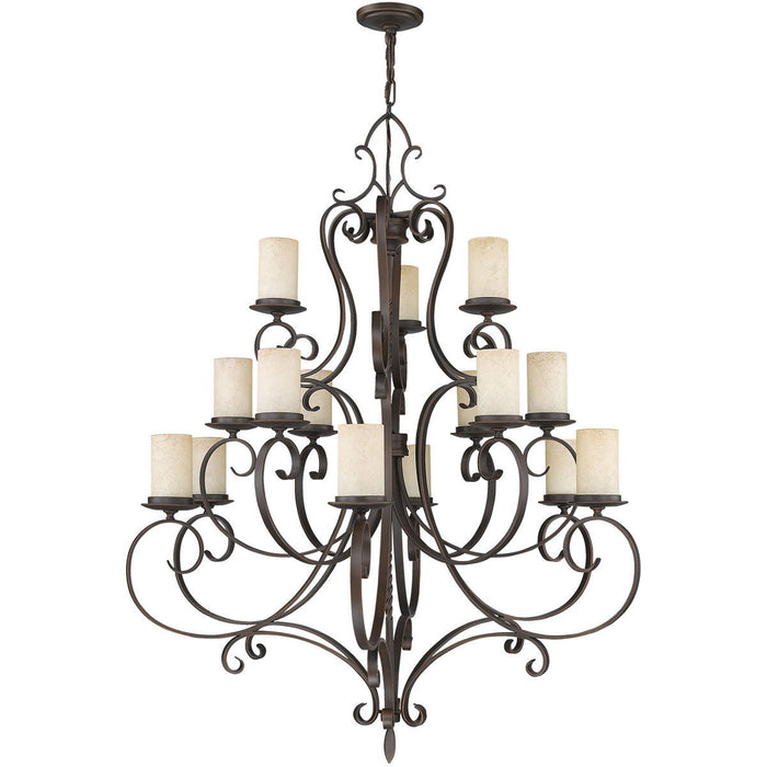 53" Multi Light Metal Dimmable Chandelier With Shades - Bronze