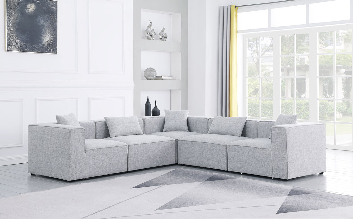Cube - Linen 5 Piece Modular Corner Sectional