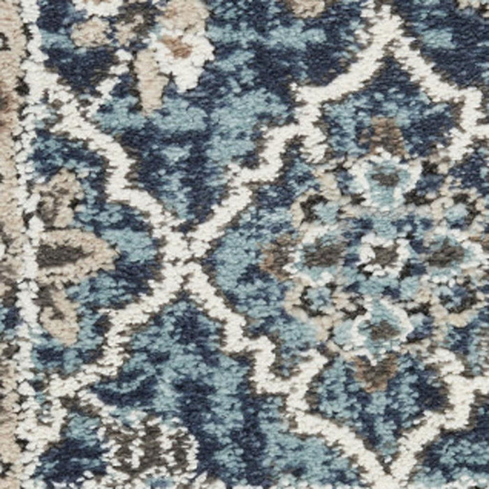 8' X 10' Floral Power Loom Area Rug - Blue