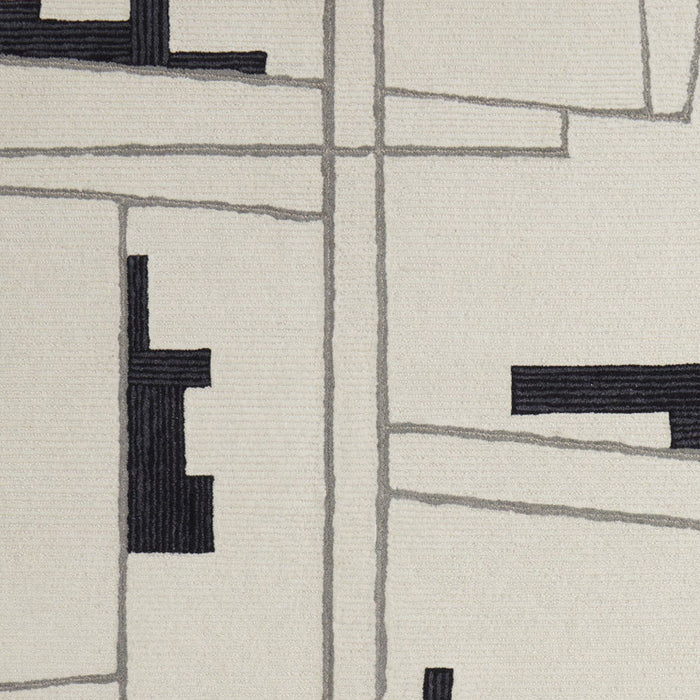 12' x 15' Wool Abstract Hand Tufted Area Rug - Ivory And Gray