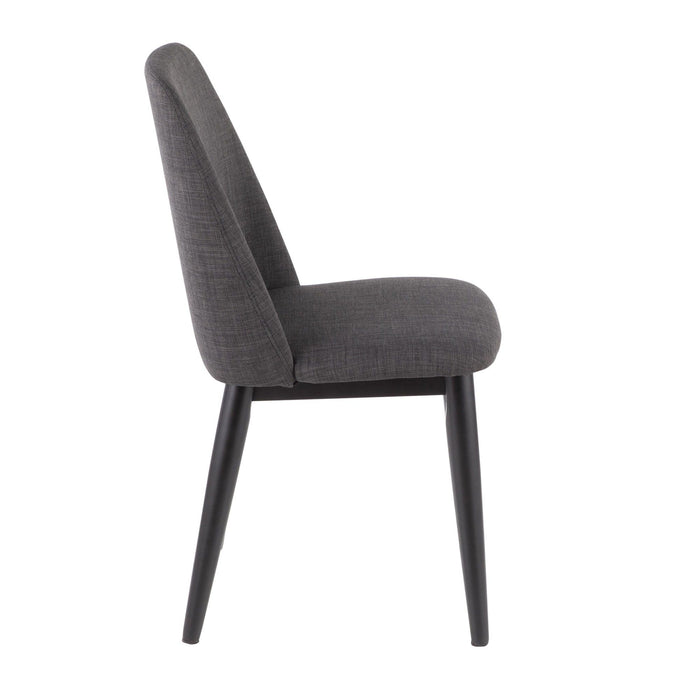 Tintori - Mid-Century Dining Chair (Set of 2) - Charcoal Fabric