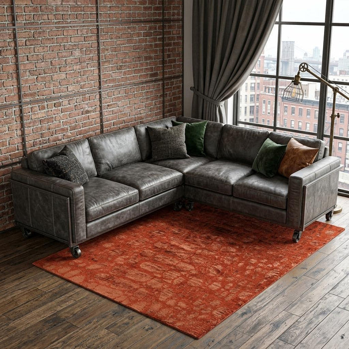 9' X 12' Animal Print Hand Knotted Area Rug (744356) - Red / Orange