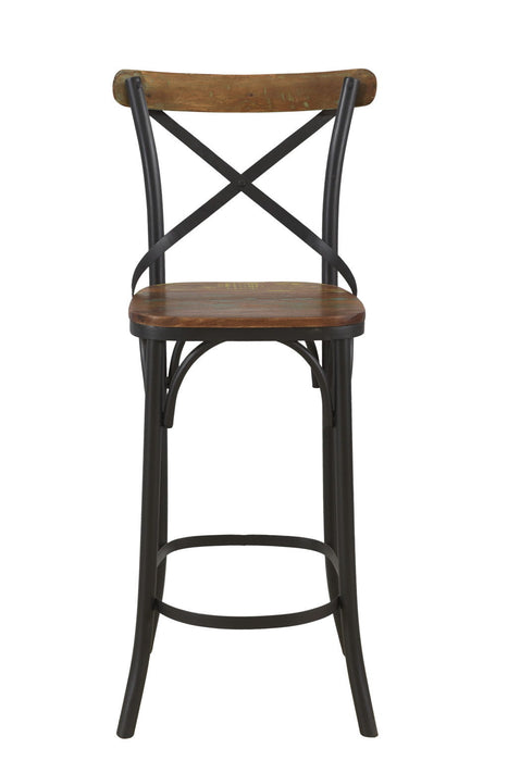 Metal Counter Height Bar Chair - Brown And Black