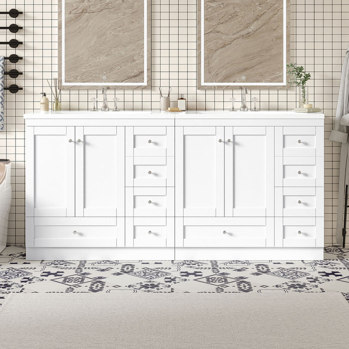 Giga shaker free standing bathroom vanity cabinet with sink, soft close drawers and doors, modern bathroom furniture