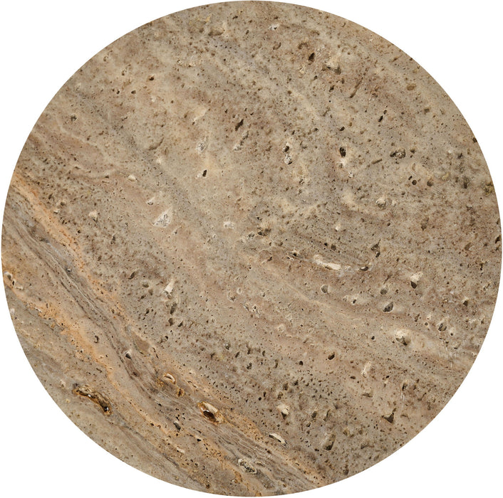 Elegant Meridian Furniture Ralston genuine travertine tray with natural stone surface, perfect for serving or decorative display.