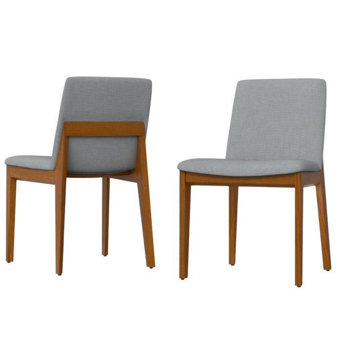 Wood Dining Parsons Chairs (Set of 2) - Walnut / Gray