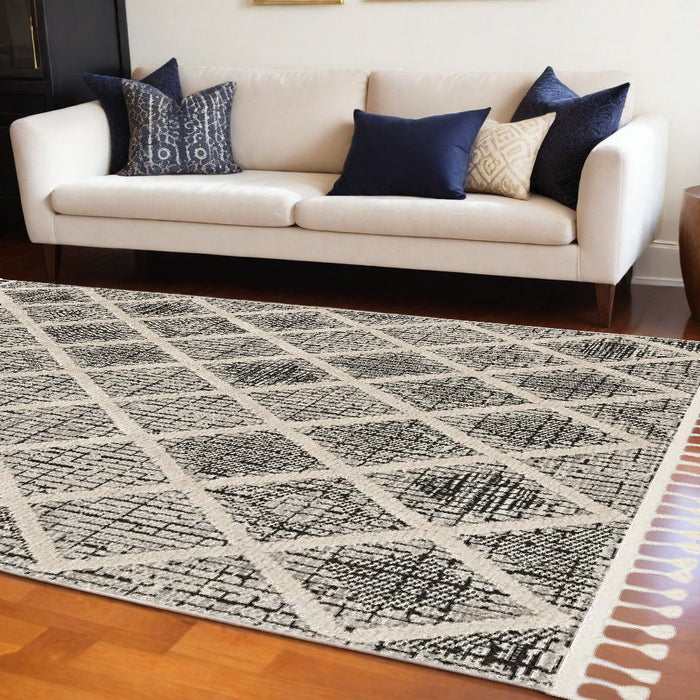 94" x 130" Polyester Rug - Charcoal