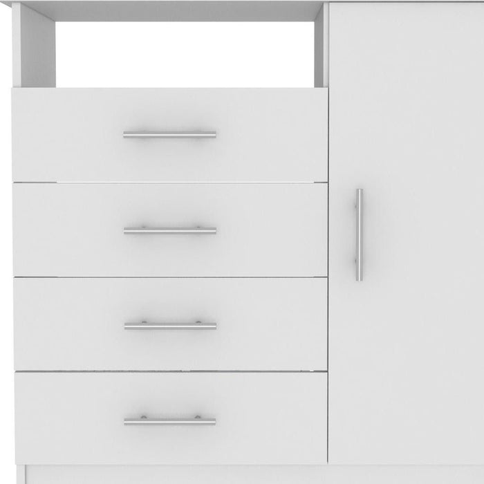 4 Drawer Combo Dresser - White
