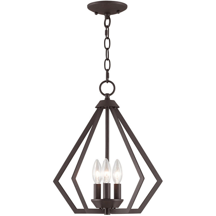 16" Three-Light Dimmable Chandelier With Shades - Bronze