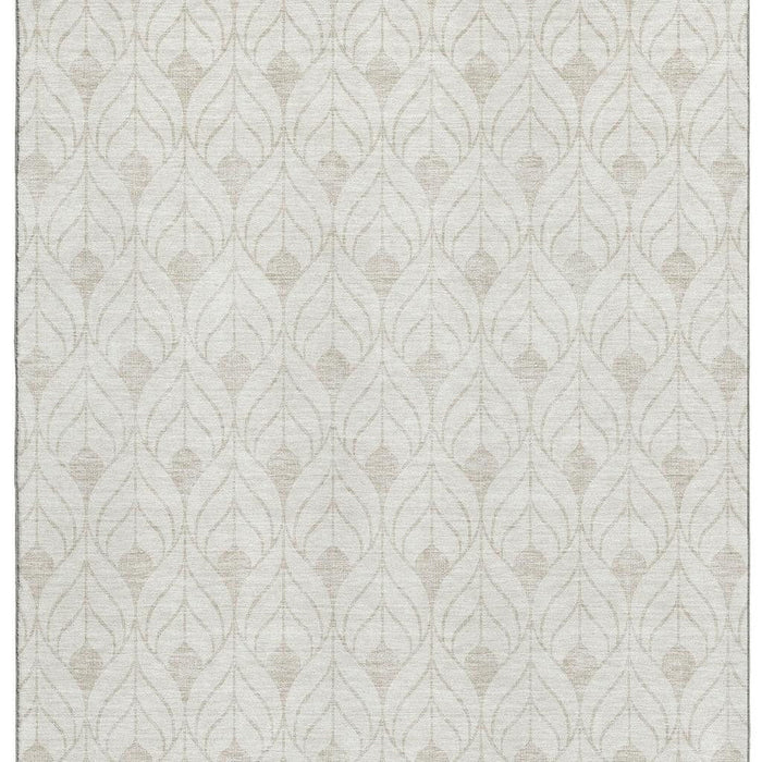 10' X 14' Geometric Washable Area Rug With UV Protection (674023) - Ivory / Beige