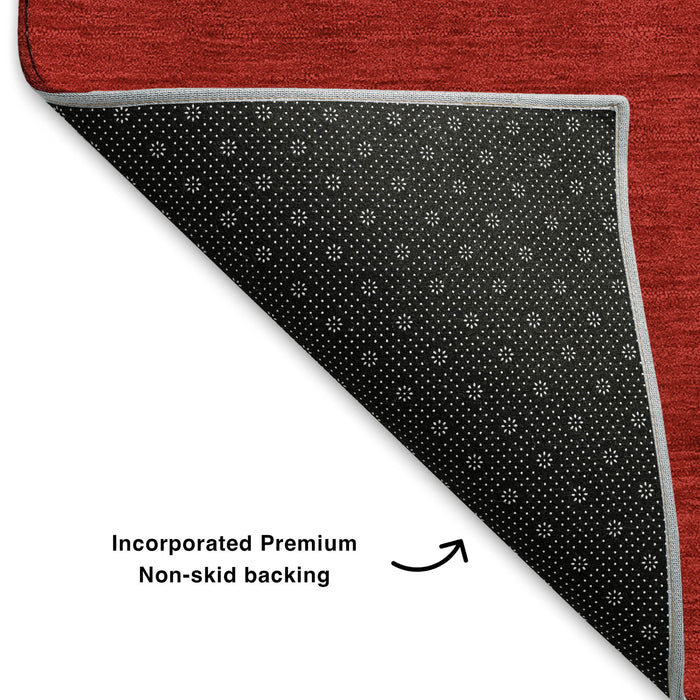 10' X 14' Geometric Washable Area Rug With UV Protection (702377) - Red / Beige / Ivory