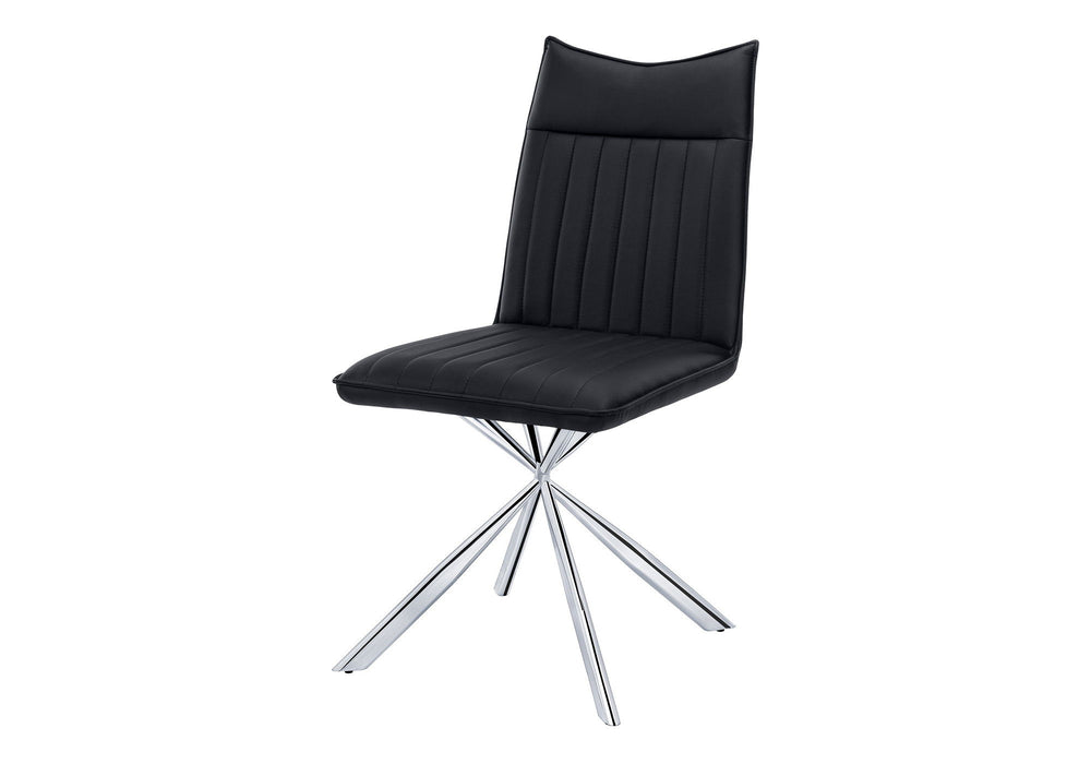 Tufted And Upholstered Faux Leather Dining Parsons Chairs (Set of 2) - Black