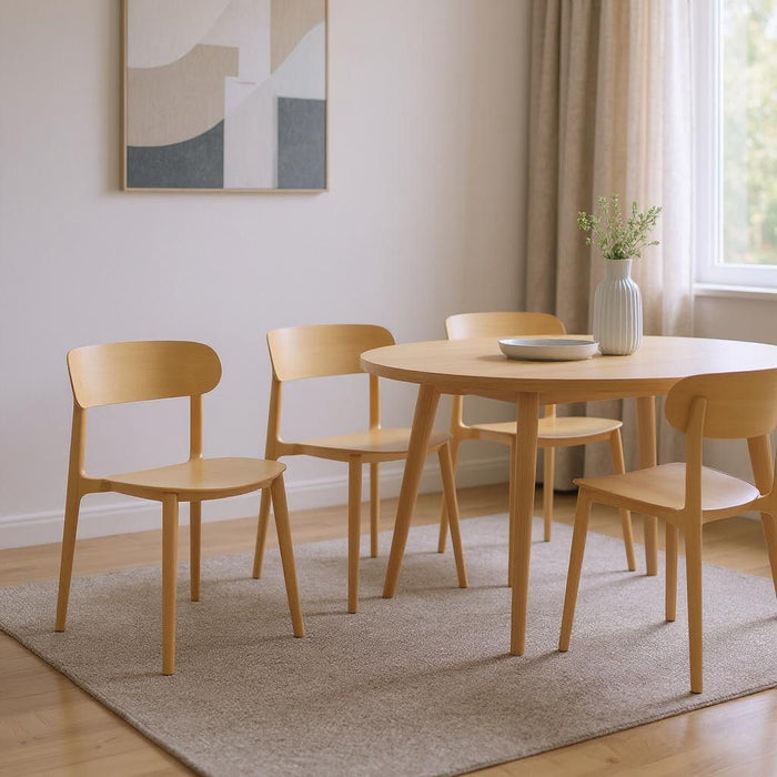 Heavy Duty Plastic Open Back Dining Side Chairs (Set of 4) - Yellow