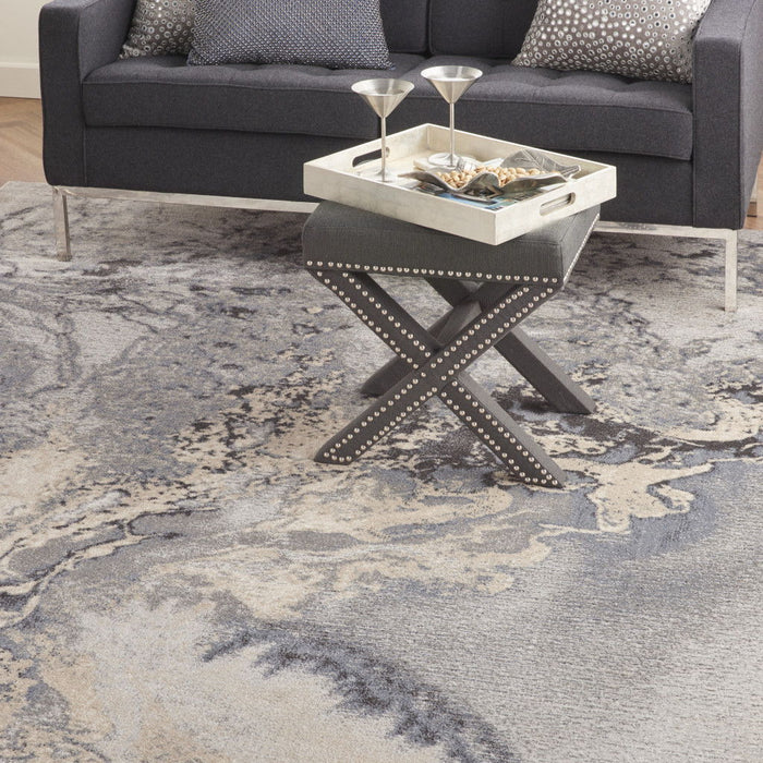 8' X 11' Abstract Area Rug - Gray