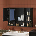 Modern Giga wall-mounted medicine cabinet with open shelves, adjustable interior, and storage over toilet, featuring a sleek mirror design.