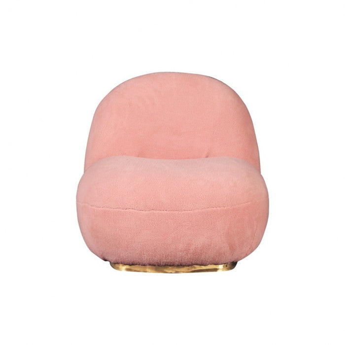 Sherpa Swivel Lounge Chair - Pink And Gold