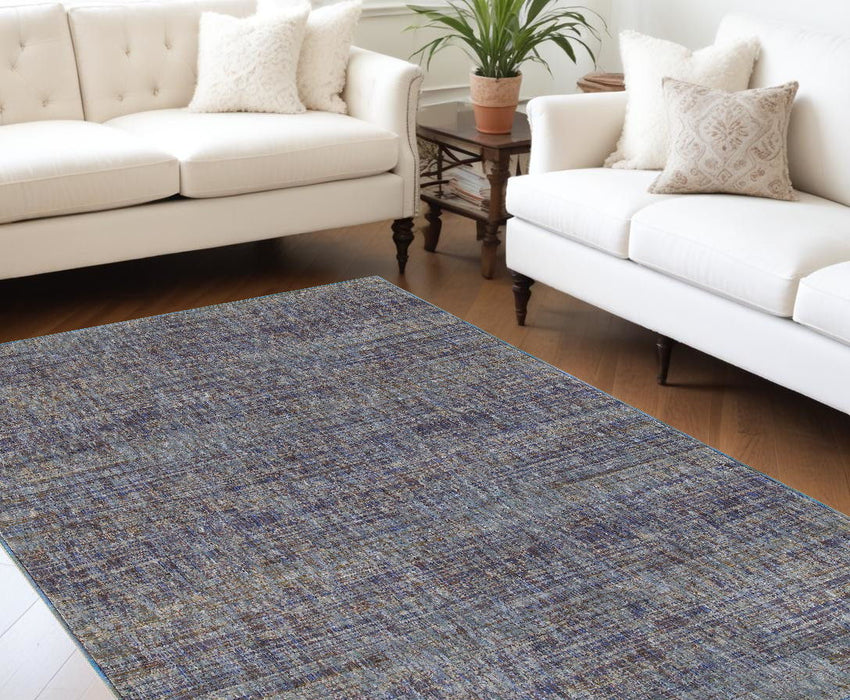 10' x 13.1' Power Loom Area Rug - Blue And Ivory