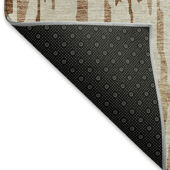 10' X 14' Abstract Washable Area Rug With UV Protection (675192) - Rust / Ivory