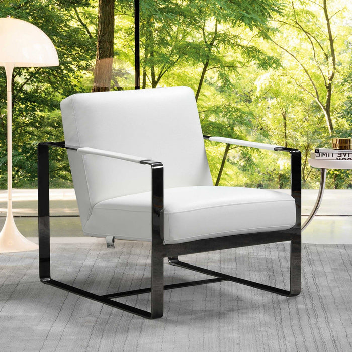 Fabric Arm Chair - White And Black