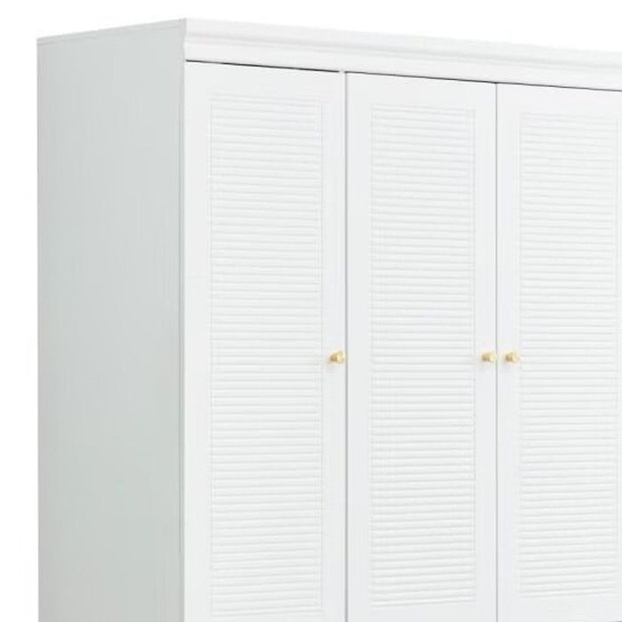 74" Five Door Two Drawer Combo Dresser - White