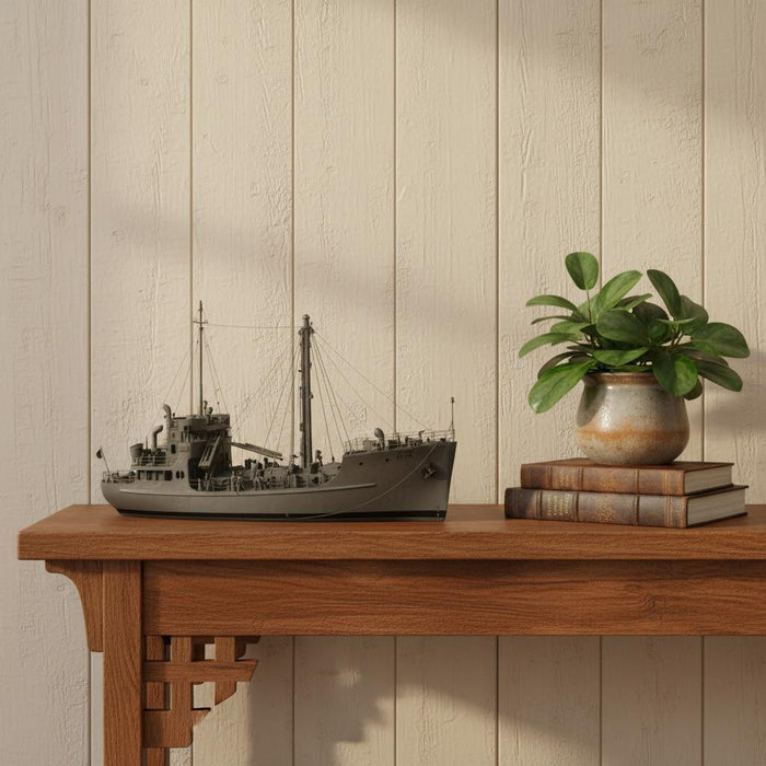 Hand Painted Model Boat (624312) - Dark Gray