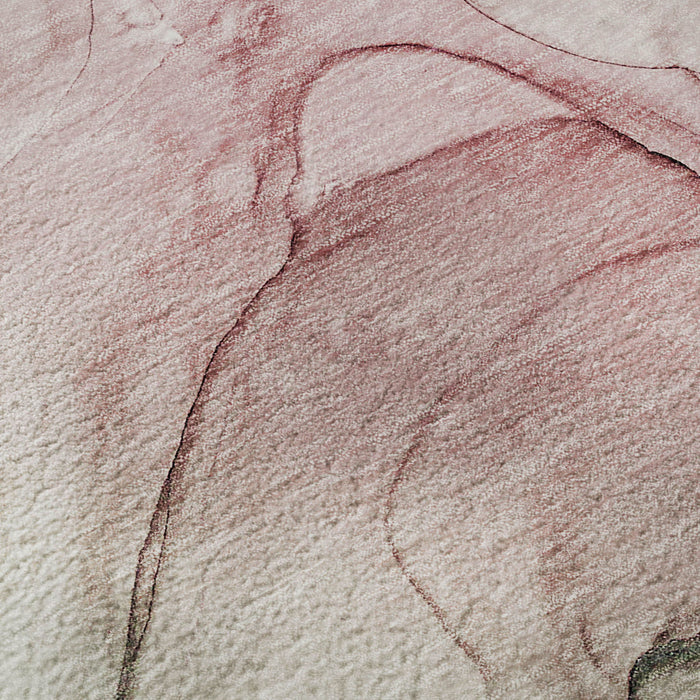 10' X 14' Abstract Washable Area Rug With UV Protection (646620) - Blush / Ivory