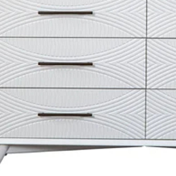 Solid Wood 6 Drawer Double Dresser - White