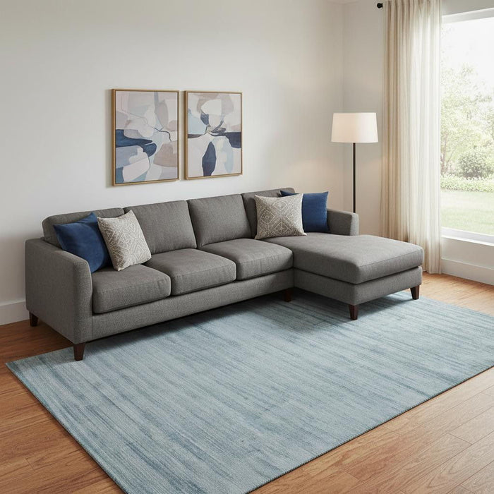 8' X 10' Striped Hand Woven Area Rug (570245) - Light Blue