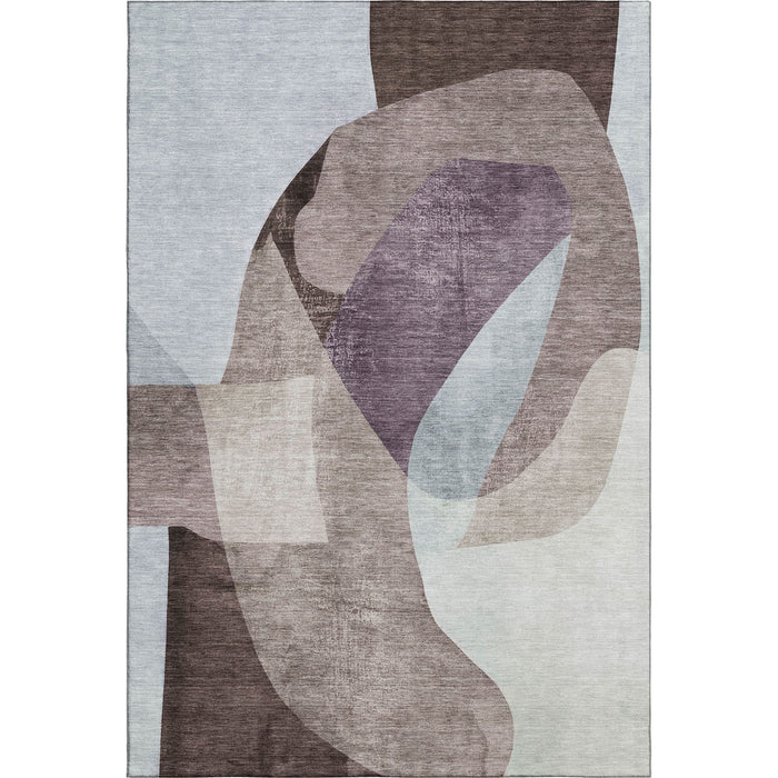10' X 14' Abstract Washable Area Rug With UV Protection (716695) - Brown / Ivory