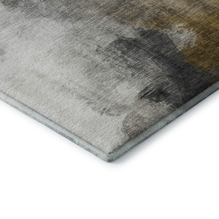 10' X 14' Abstract Washable Area Rug With UV Protection (715669) - Brown / Ivory