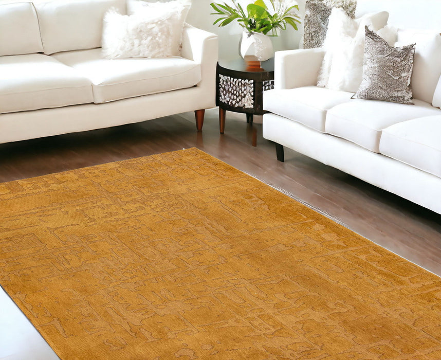 6' x 8' Abstract Non Skid Area Rug - Yellow