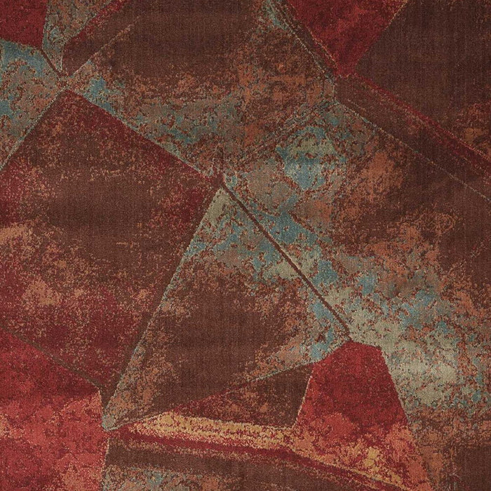 8' X 11' Abstract Non Skid Area Rug (551031) - Brown / Red / Orange