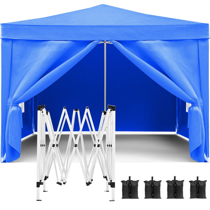 Giga 10x10 ft folding canopy with removable sidewalls, portable outdoor shelter, UPF 50+ gazebo for parties, beach, camping, and events.