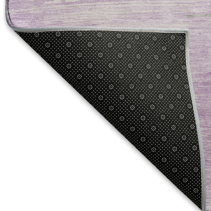 10' X 14' Abstract Washable Area Rug With UV Protection (694176) - Lilac / Green / Pink