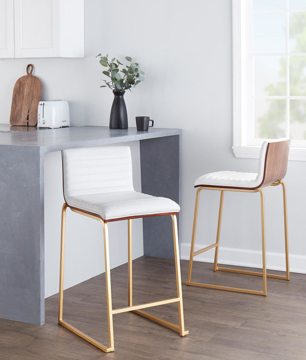 Mason Mara - 26" Fixed-Height Counter Stool (Set of 2) - Gold Legs