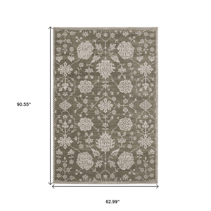 5' X 8' Oriental Area Rug - Gray / Light