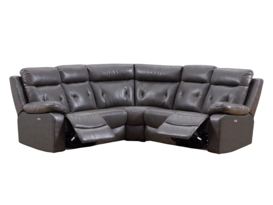 Polyester Blend Power Reclining U Shaped Three Piece Corner Sectional - Dark Gray