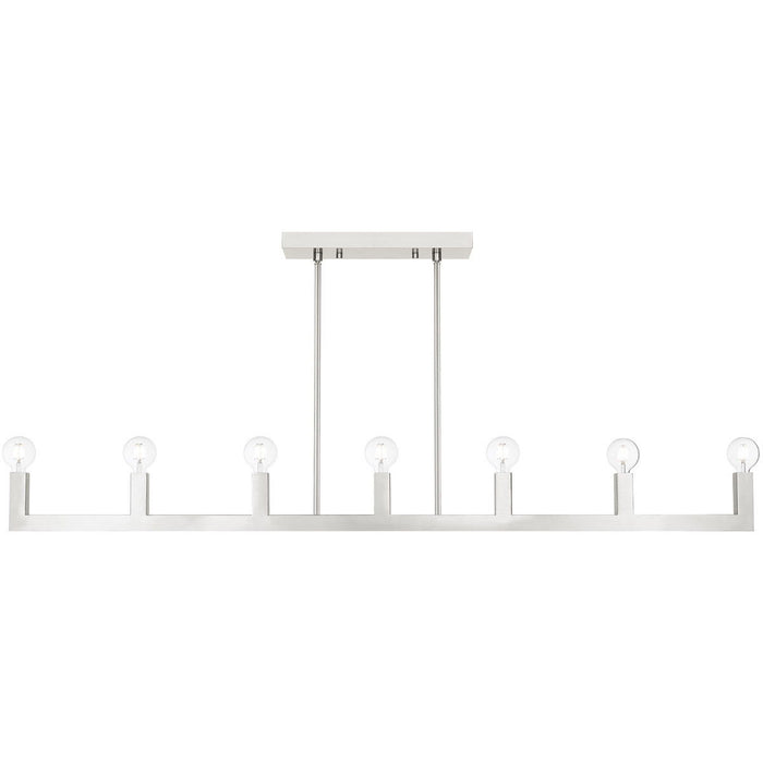 17" Seven Light Dimmable Chandelier With Shades - Nickel