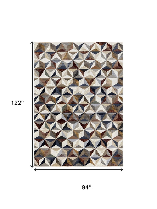 8' X 10' Geometric Area Rug (660318) - Cream / Gray / Brown