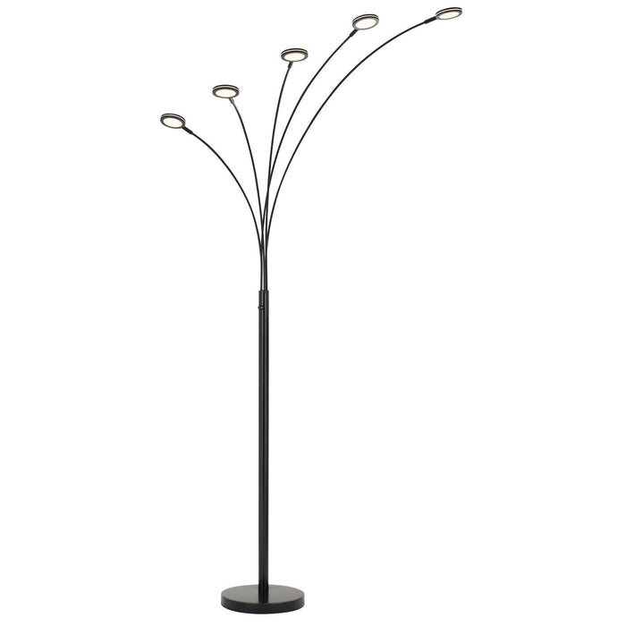 Five Light LED Arc Floor Lamp - Bronze