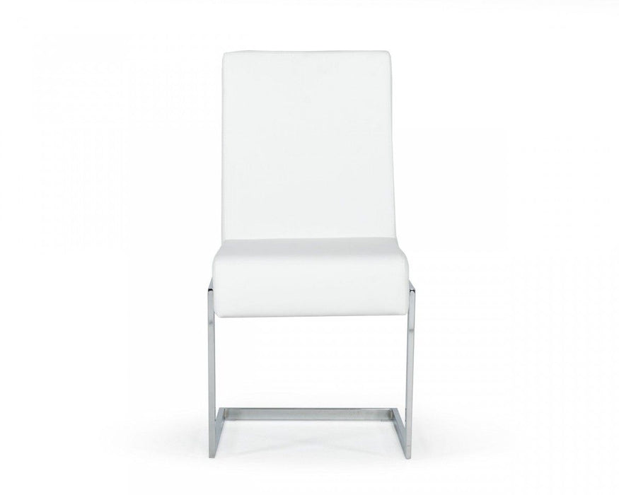 Modern Dining Chairs (Set of 2) - White / Silver