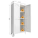 White Giga accent metal storage cabinet with two doors and adjustable shelves, ideal for bedroom or living room storage.