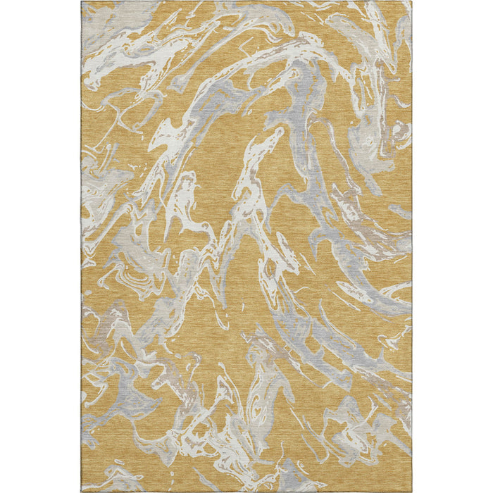 10' X 14' Abstract Washable Area Rug With UV Protection (681239) - Gold / Gray / Beige