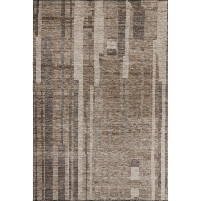 10' X 14' Striped Washable Area Rug With UV Protection (683249) - Brown / Taupe
