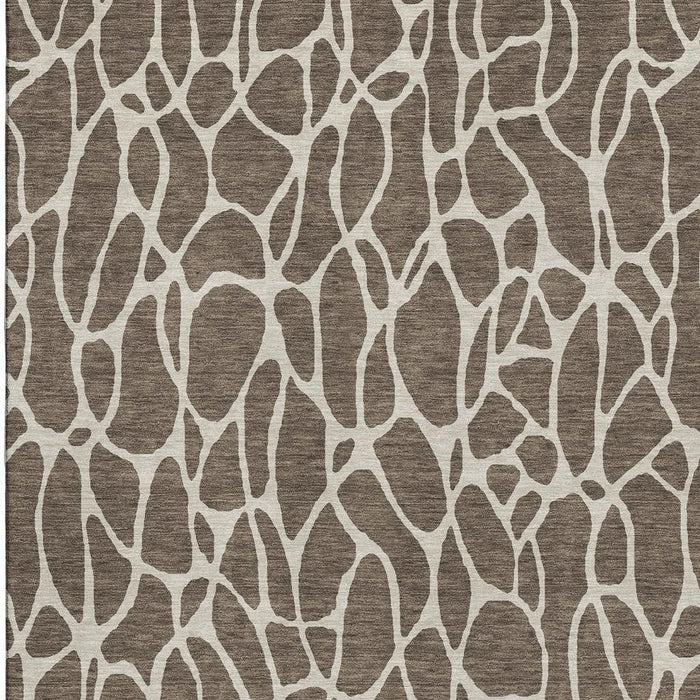 10' X 14' Geometric Washable Area Rug With UV Protection (680397) - Brown / Beige